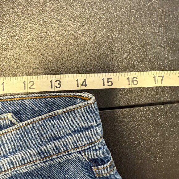 Collusion Womens High-Waisted Straight-Leg Jeans 26/32 Slanted Fly Blue Denim - Picture 6 of 10